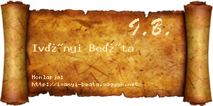 Iványi Beáta névjegykártya